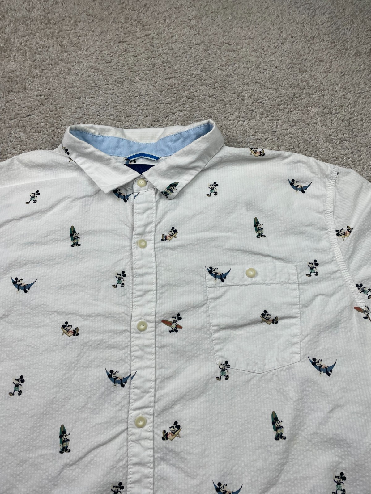 Tommy Bahama x Disney Hawaiian Camp Shirt Men 3XL Parks Aloha Mickey Seersucker