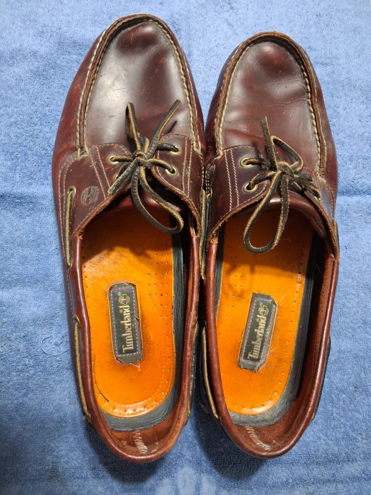 Timberland Loafers size 15w 2 pair 1 leather and one Blue suede