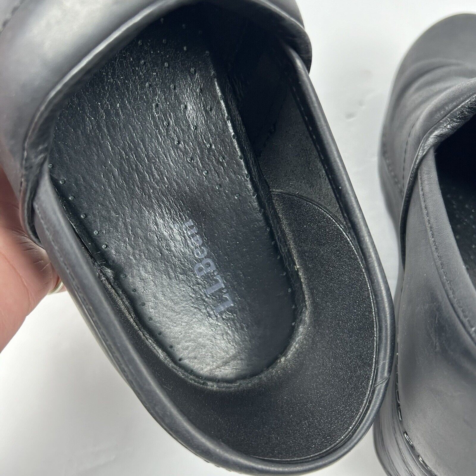 LL Bean Black 39 M 8 Slip On Casual Comfort Clog Shoe Mules Nurse Chef Vet