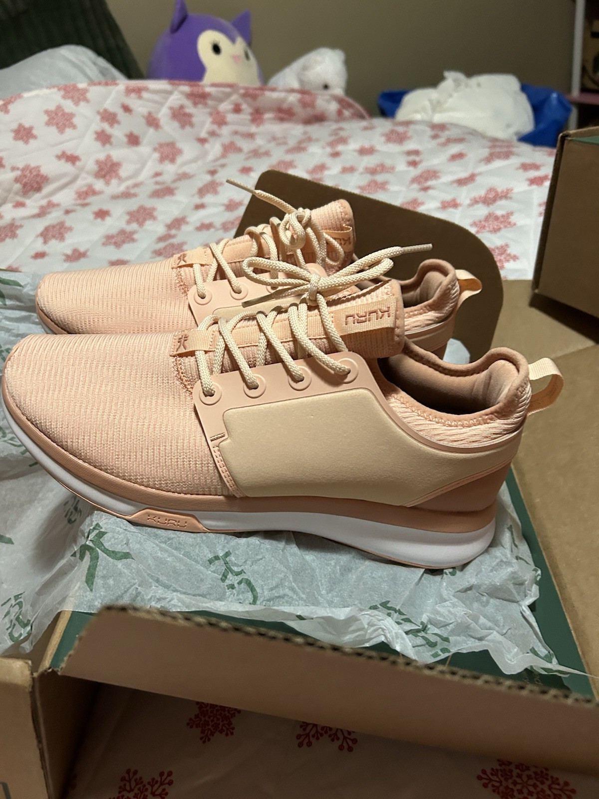 KURU Atom 2 Women’s Pink Mesh Lace-Up Low Top Walking Training Sneakers