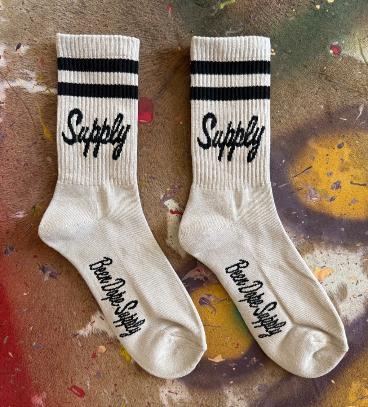 2 Pair Mens Classic Striped Crew Socks Army Issued Been Dope Supply Size 10-13