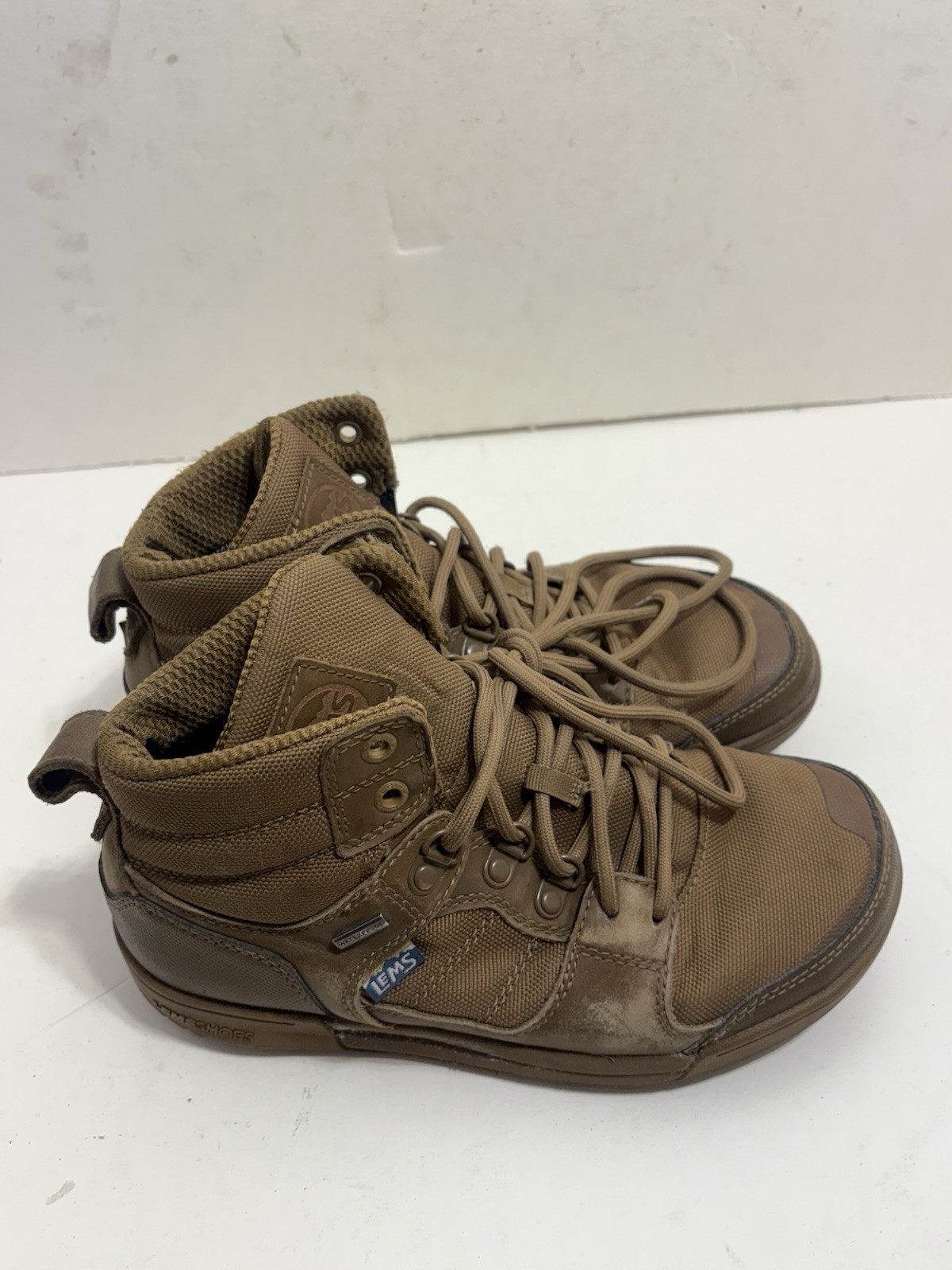 LEMS Womens Outlander Waterproof Boots Sz 7.5 Tan Beige