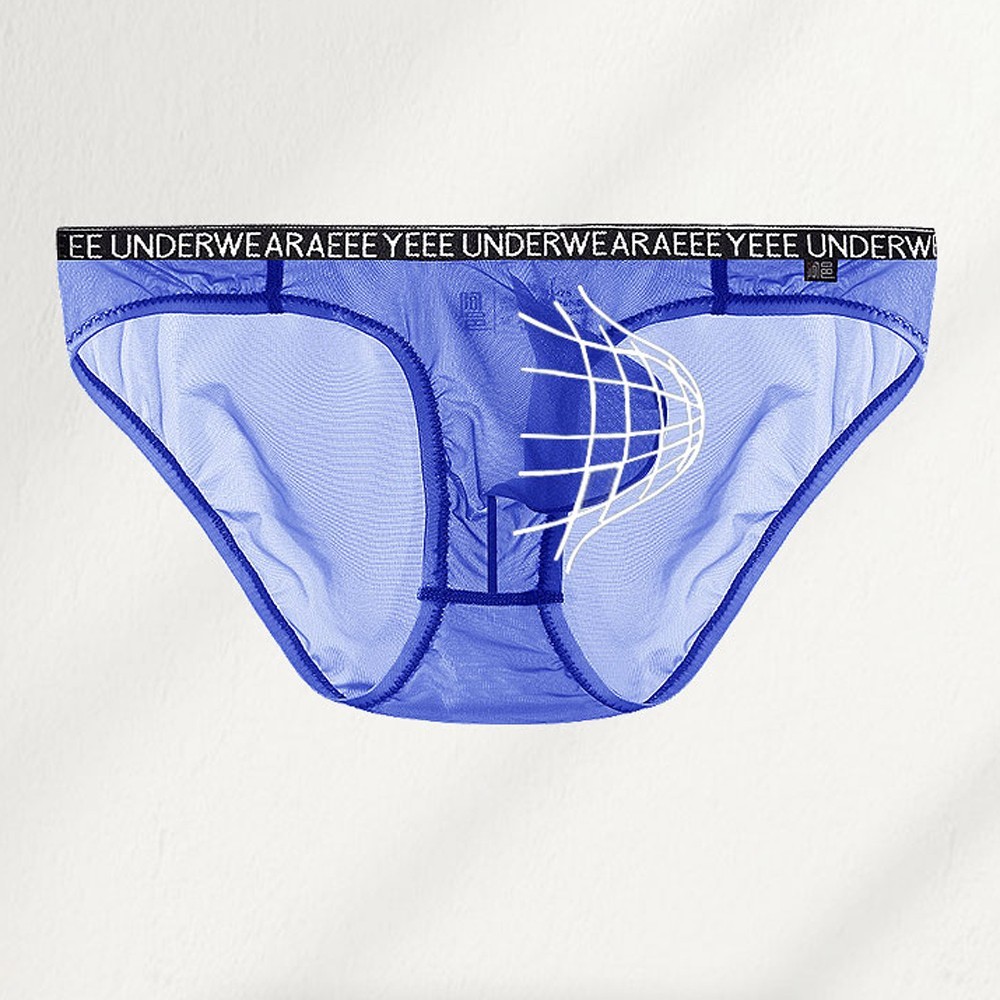 Men’s Ice silk Transparent Underwear Seamless Panties Low-waist Lingerie Briefs