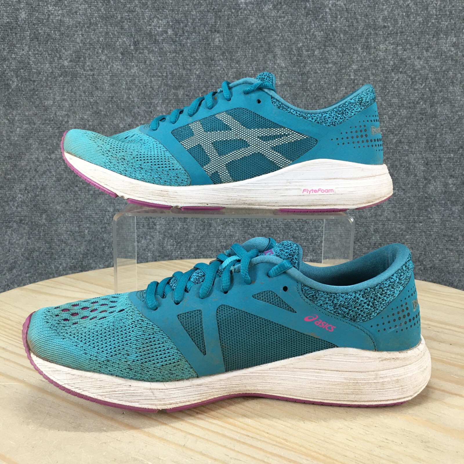 Asics Shoes Womens 9 Road Hawk Ff Running Sneakers Blue Lace Up Low Top T7D7N