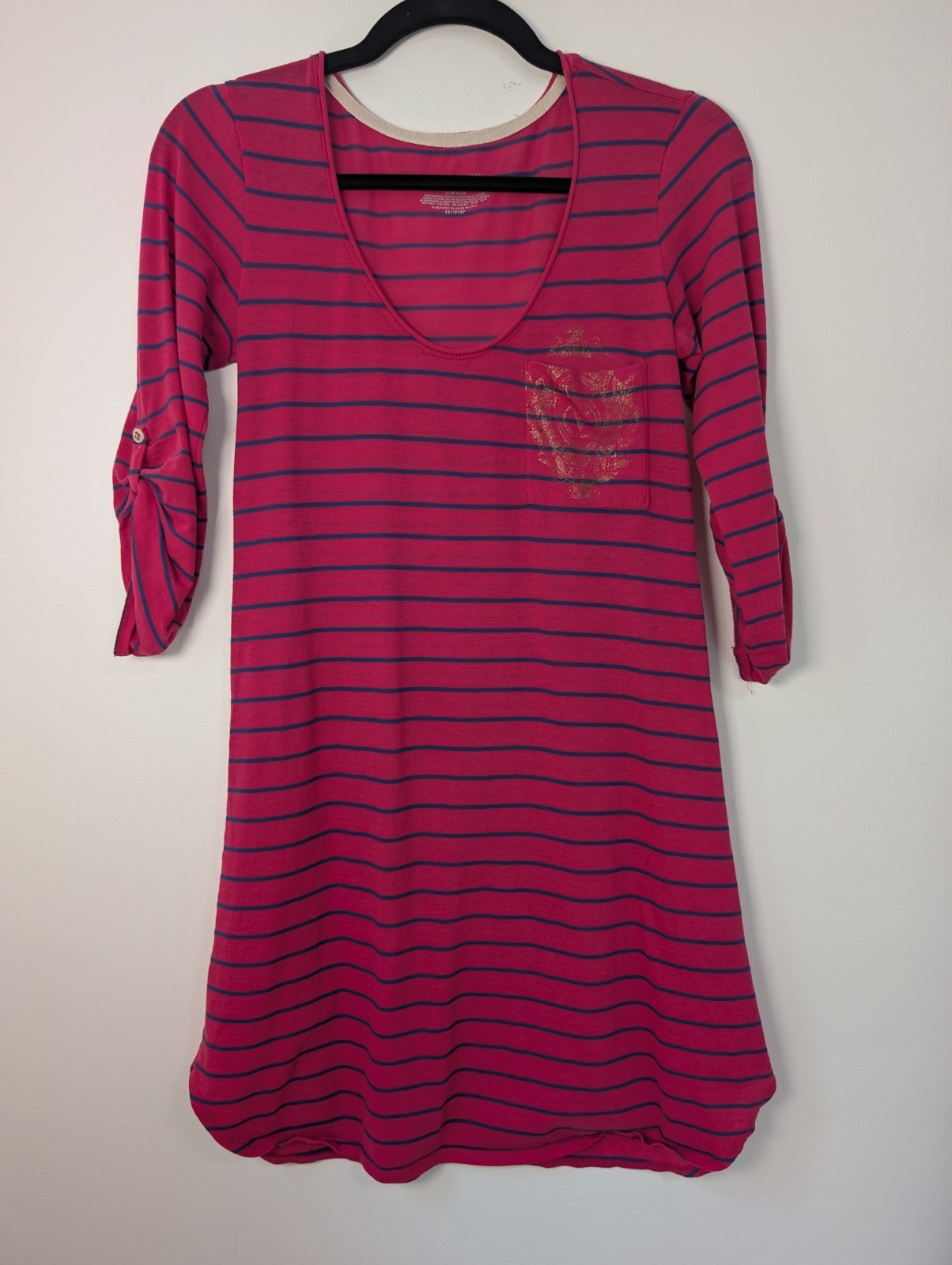 Victoria’s Secret Pink and Navy Striped Scoop-Neck Sleepwear