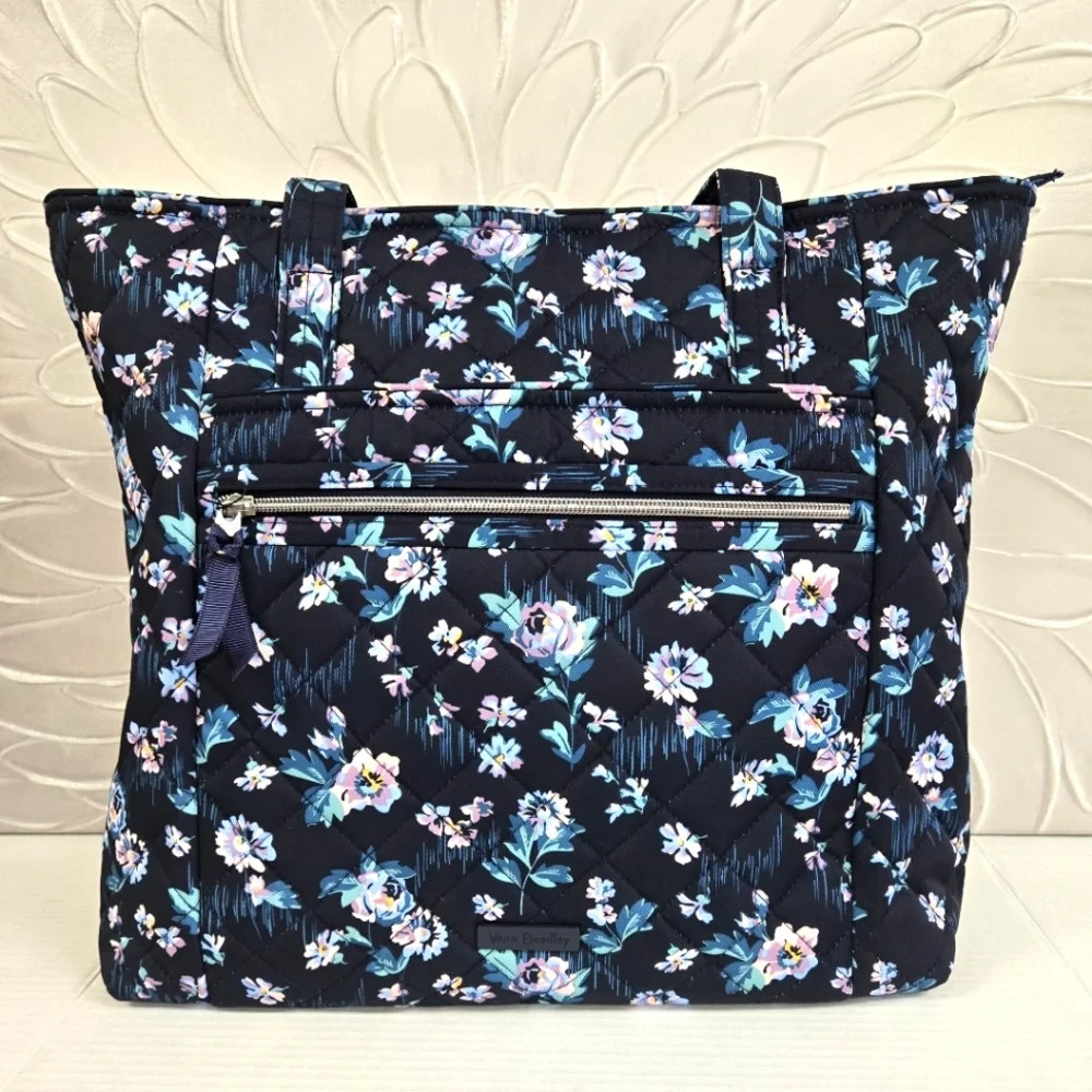 Vera Bradley Vera Tote Bag Navy Garden New with Tags