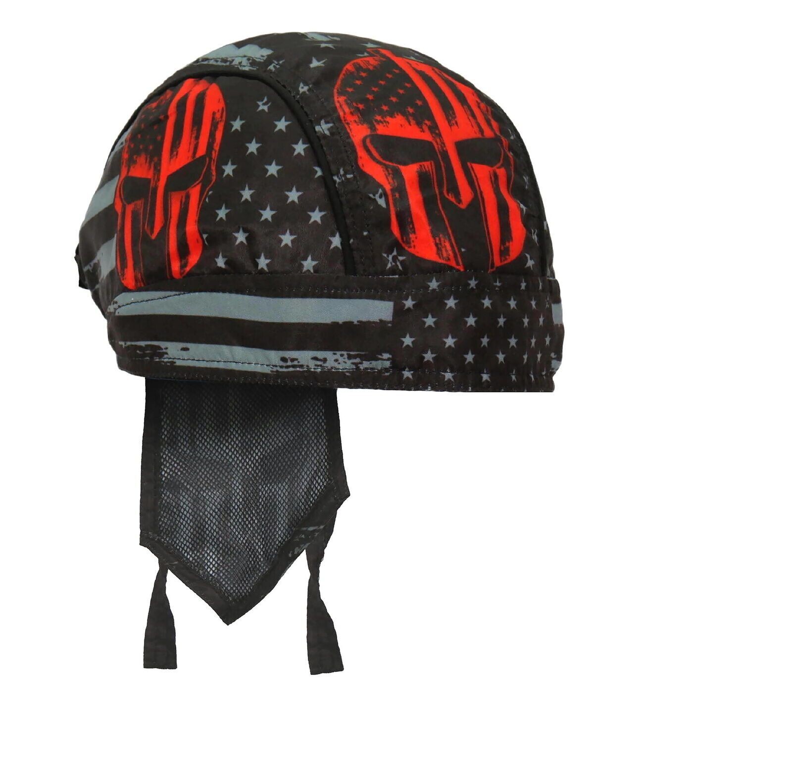 Headwrap WARRIOR AMERICAN FLAG Hot Leathers Premium Bandana Du-Rag Black Grey