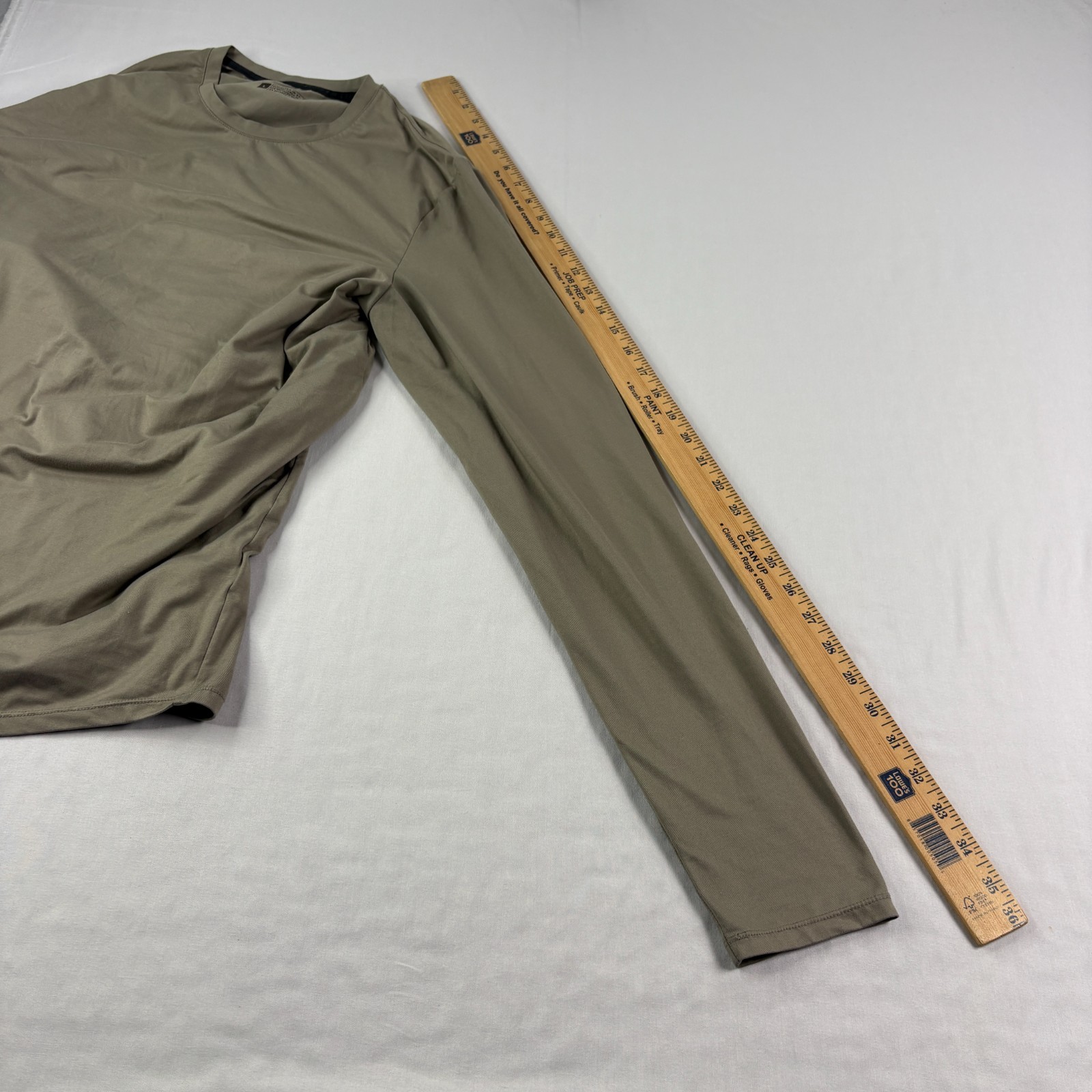 UNRL Golf Shirt Mens Large Brown Long Sleeve Crew Neck Performance Stretch