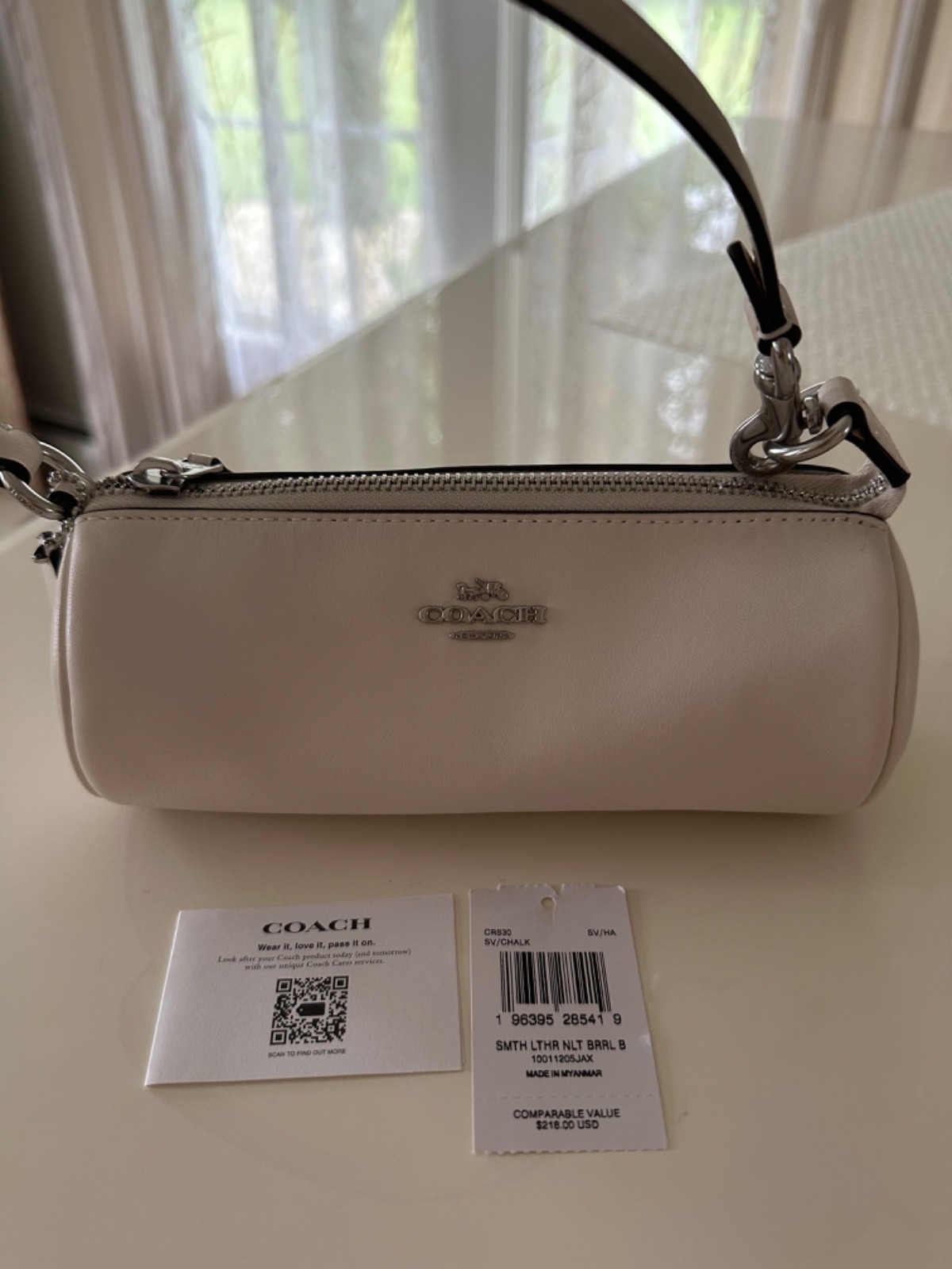 COACH NOLITA BARREL BAG SMOOTH CHALK LEATHER CR530