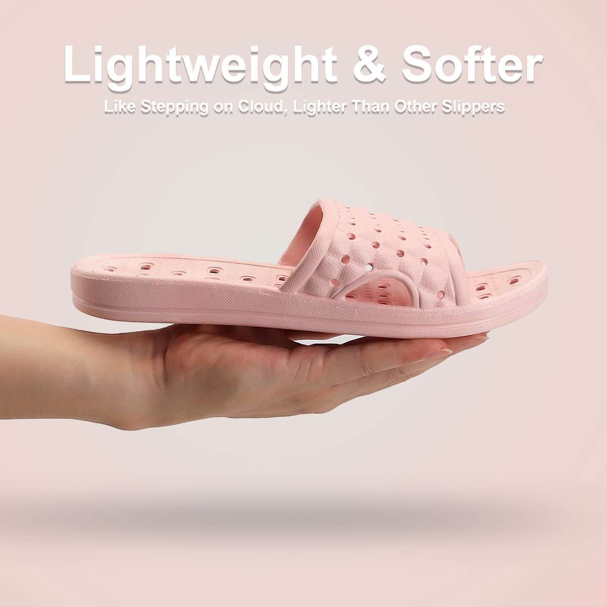 Unisex Shower Sandal Slippers w/ Hole Quick Drying Bathroom Gym Soft Sole shoes