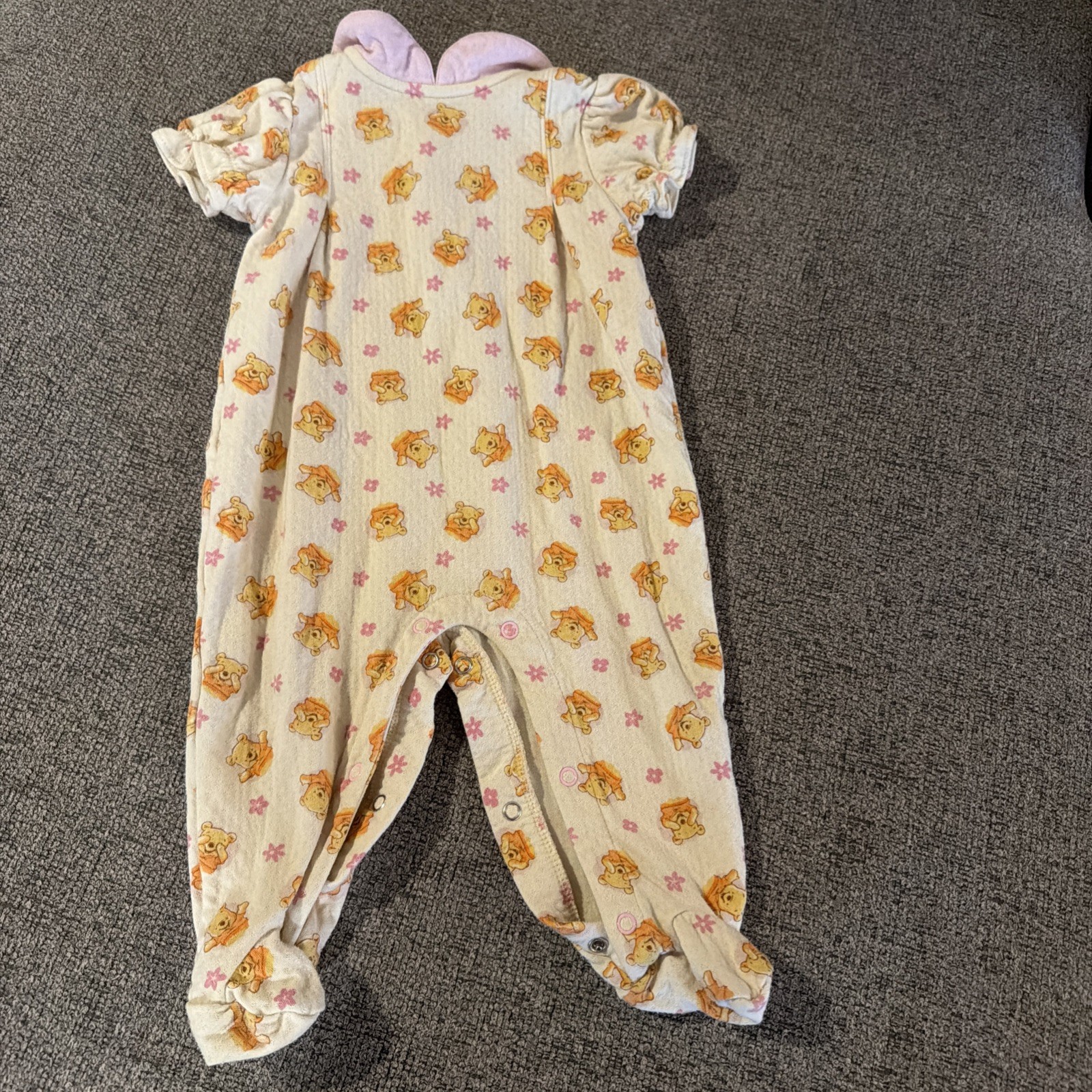 Vintage Disney Classic Winnie The Pooh Infant Baby Pink Pajamas Size Newborn