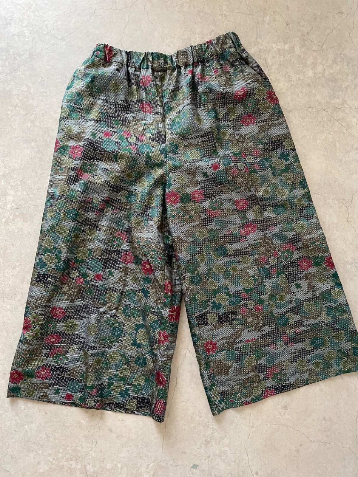 Oshima Tsumugi Kimono wide pants, Beautiful Pants, 100% silk with lining
