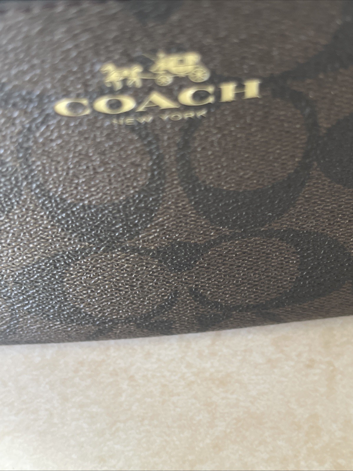 Coach Signature Double Zippered Wristlet
