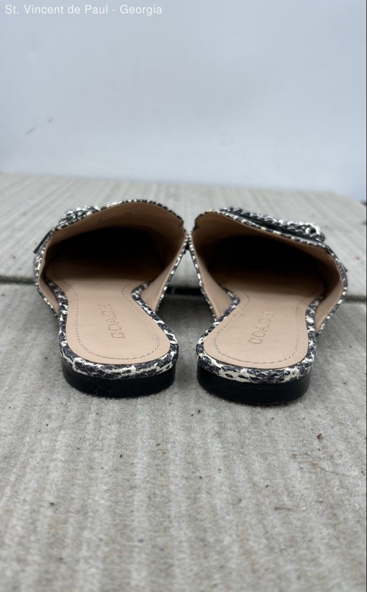 Coach Faye Loafers Black Flecked Mule Flat Women’s Size 8