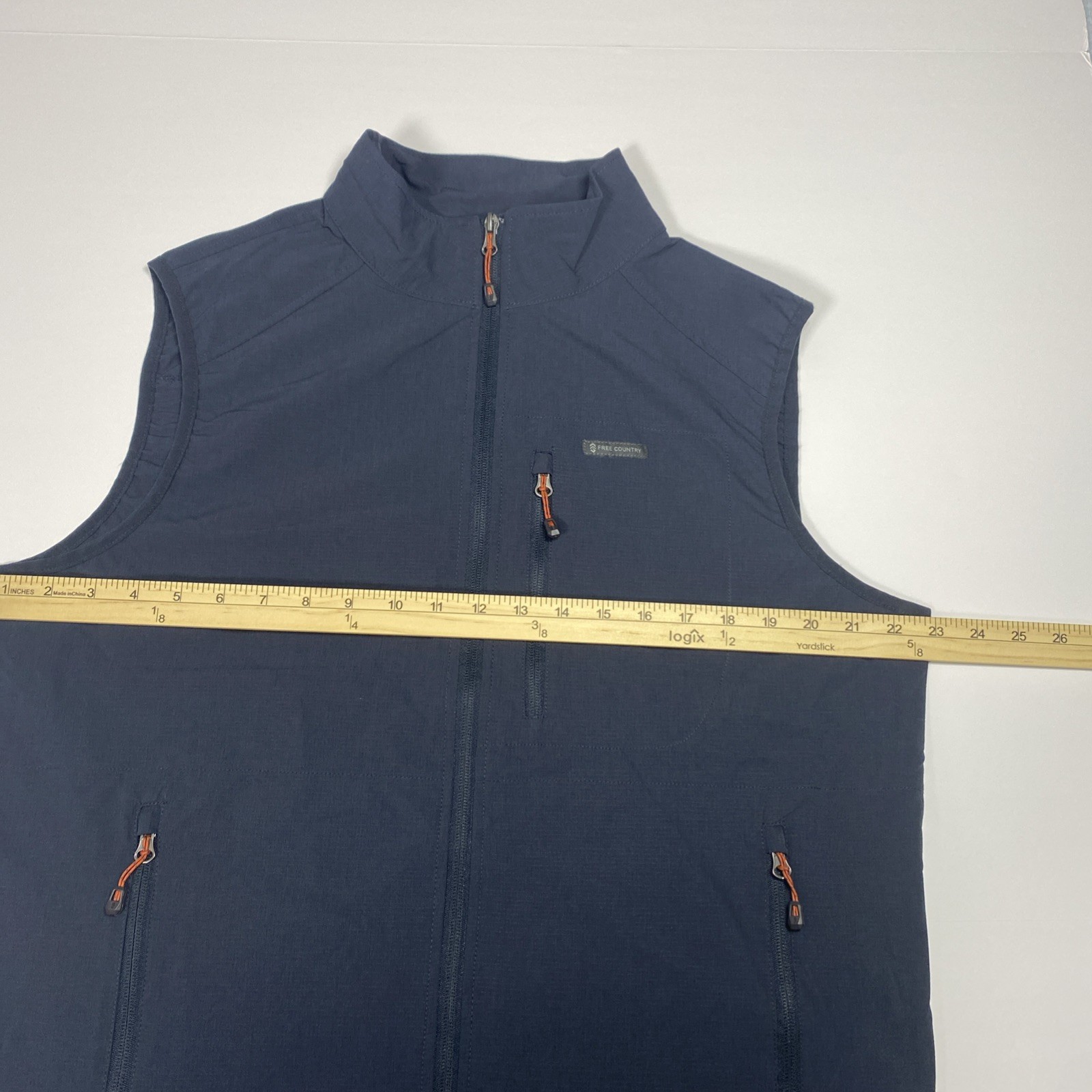 $80 Free Country Dark Navy Blue Stretch Rip Stop Adventure Vest Men’s Medium NWT