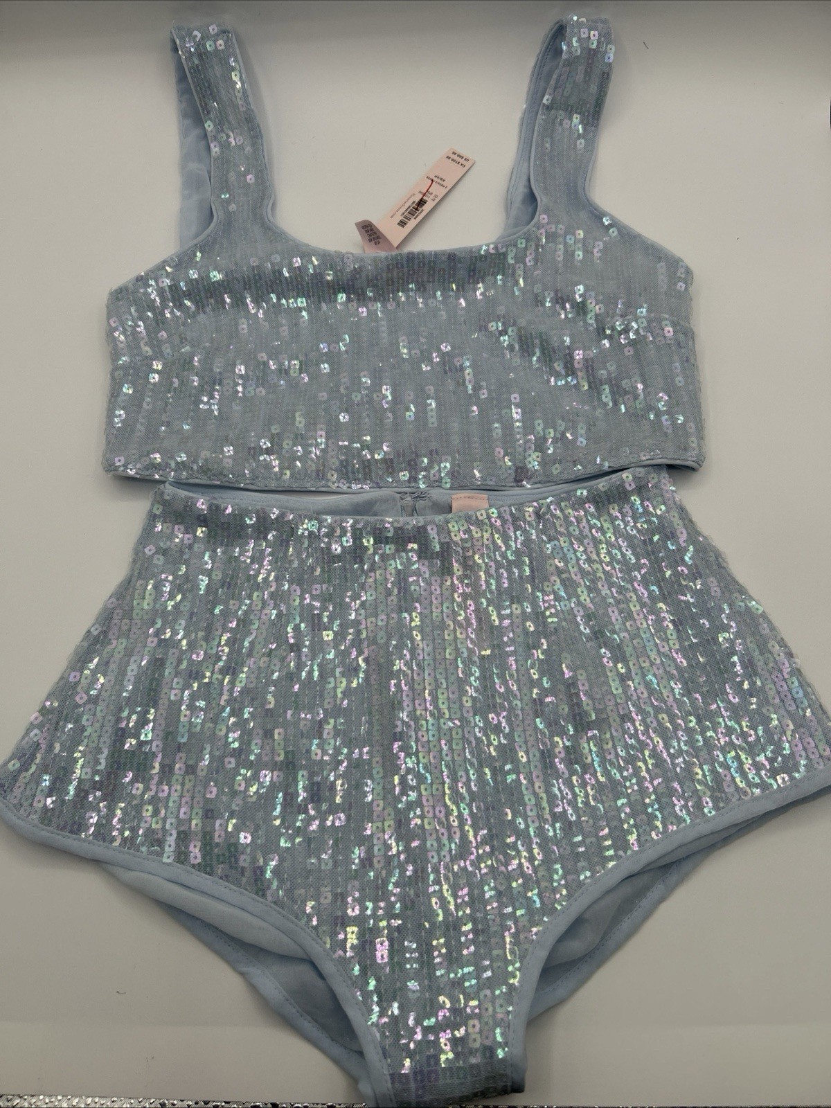 Victoria’s Secret 2 Piece Set Lingerie Light Blue Sequins Pick Your Size NWT