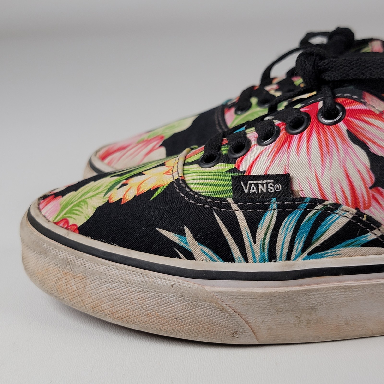 Vans Hawaiian Floral Pattern Skateboarding Shoes Size Men 6.5 Women 8 Low Top