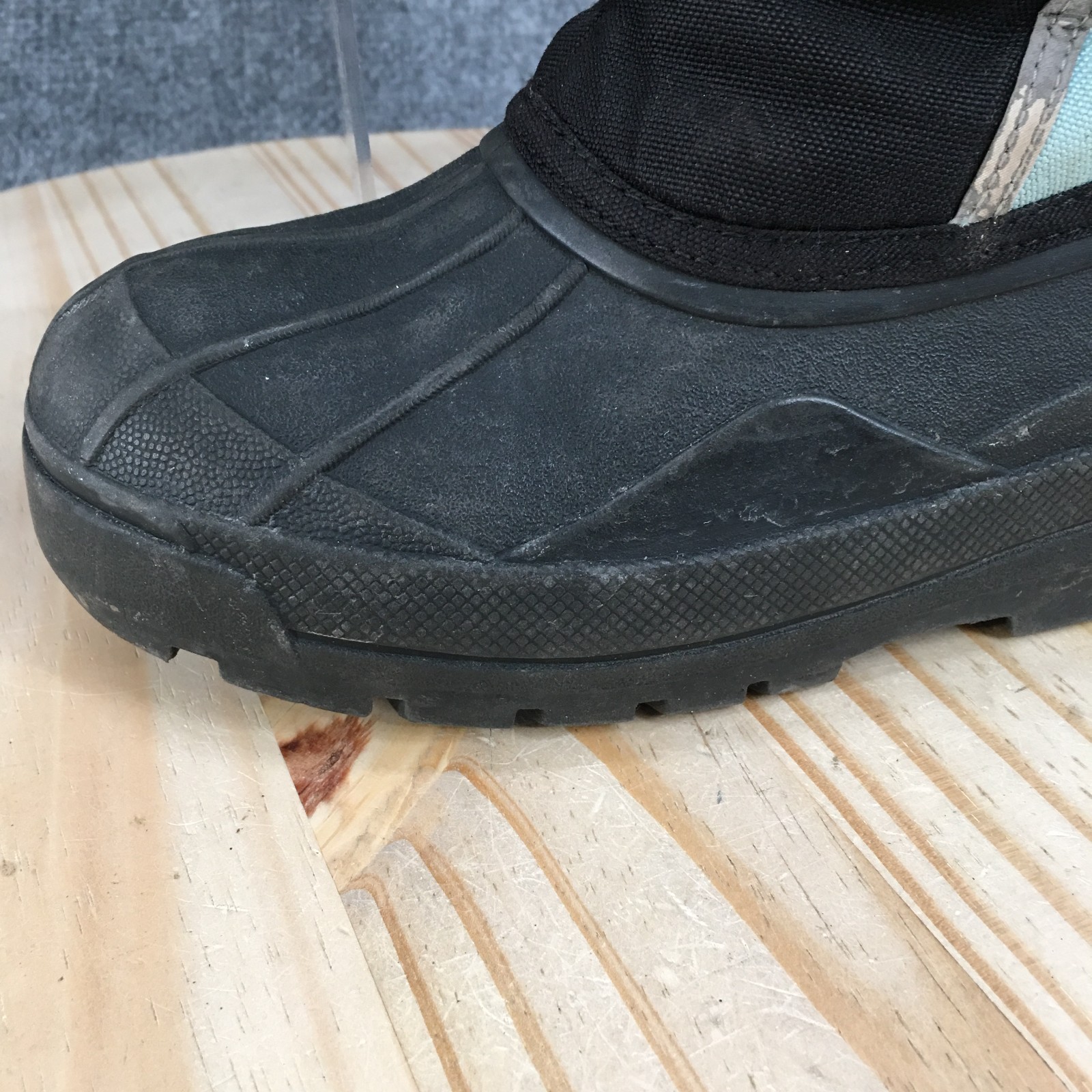 L.L. Bean Boot Children 4 Northwoods Snow Winter Hook-And-Loop Strap Black Blue