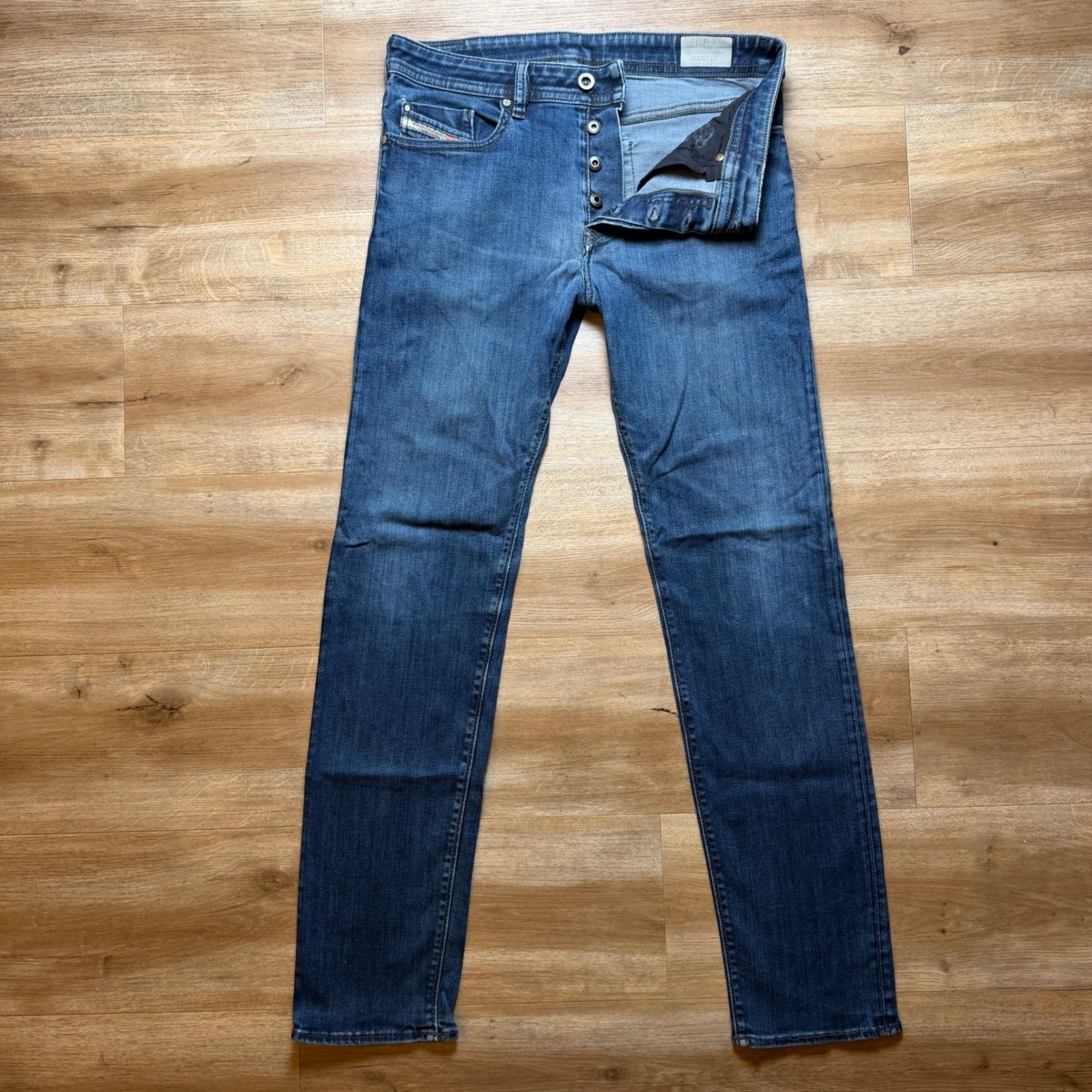 Diesel Buster Jeans Mens 31×32 Blue Regular Slim Tapered Stretch Denim 0607A