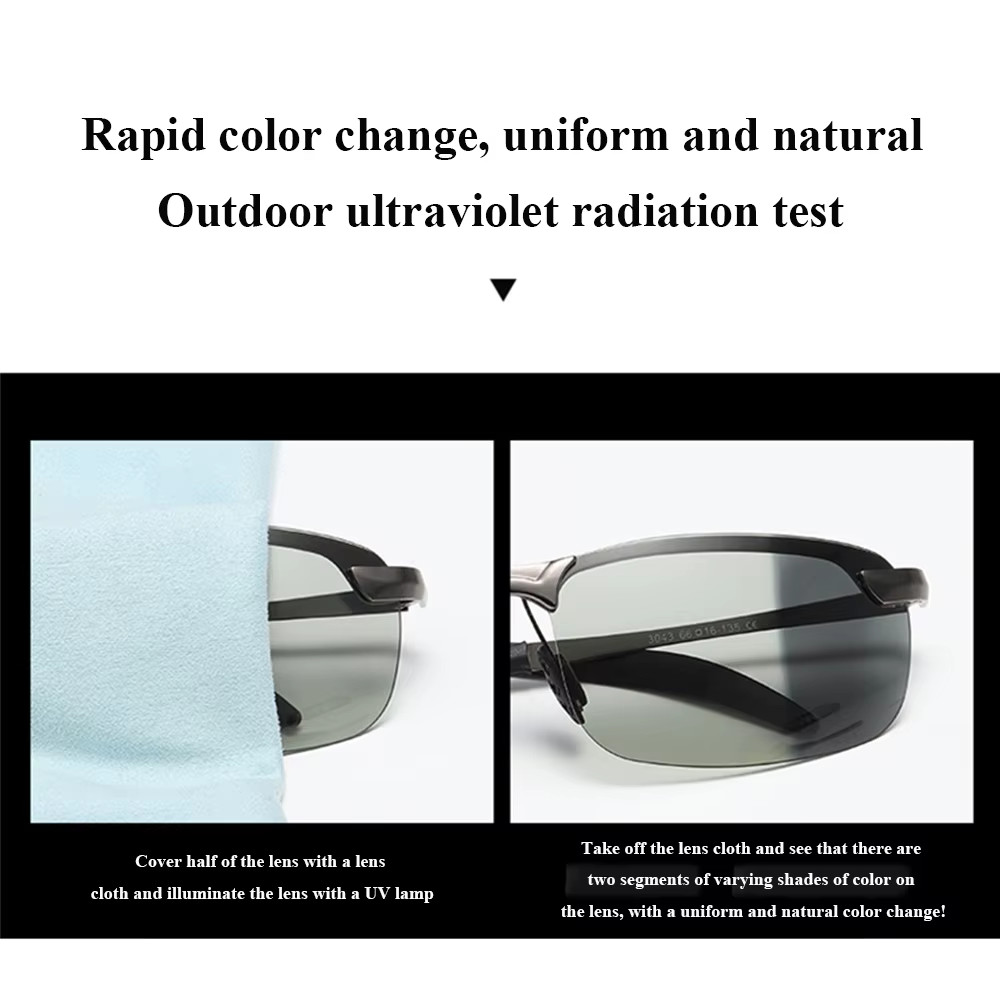 Photochromic Sunglasses Men Polarized Driving Chameleon Glasses Male Change Colo