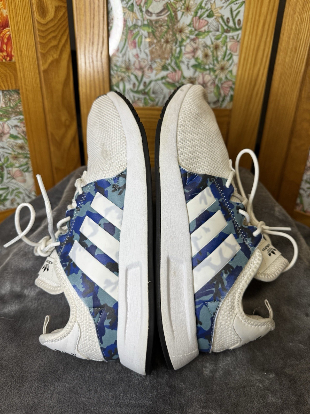 ADIDAS X_PLR White/Blue Camo Sneakers Trainer Shoes Casual Running Outdoor Sz 7