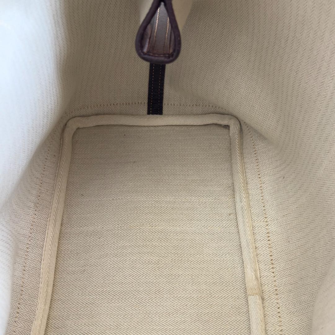 HERMES Garden Party PM Dark Brown Amazonia Leather Tote Bag 21.26in x 10.63in