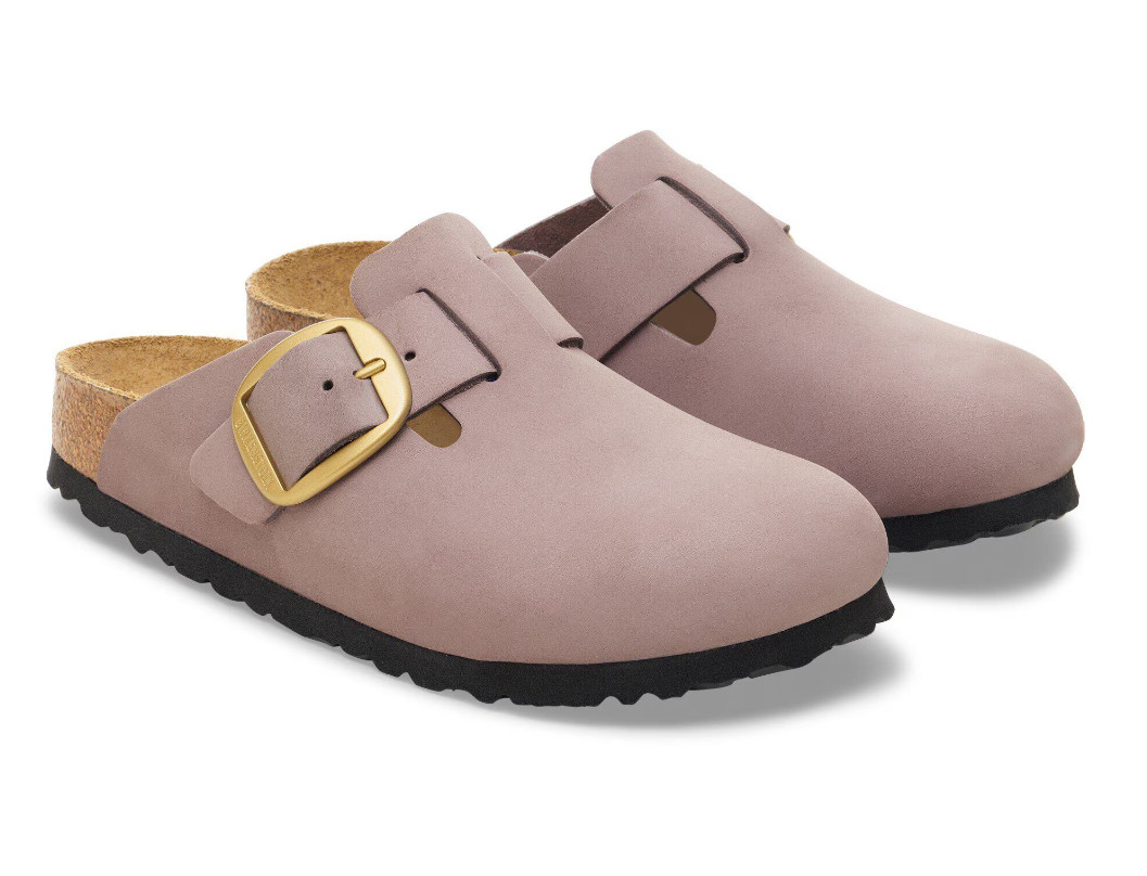 Birkenstock Boston Big Buckle Nubuck Leather Women’s Clog Sandals -Narrow 37-41