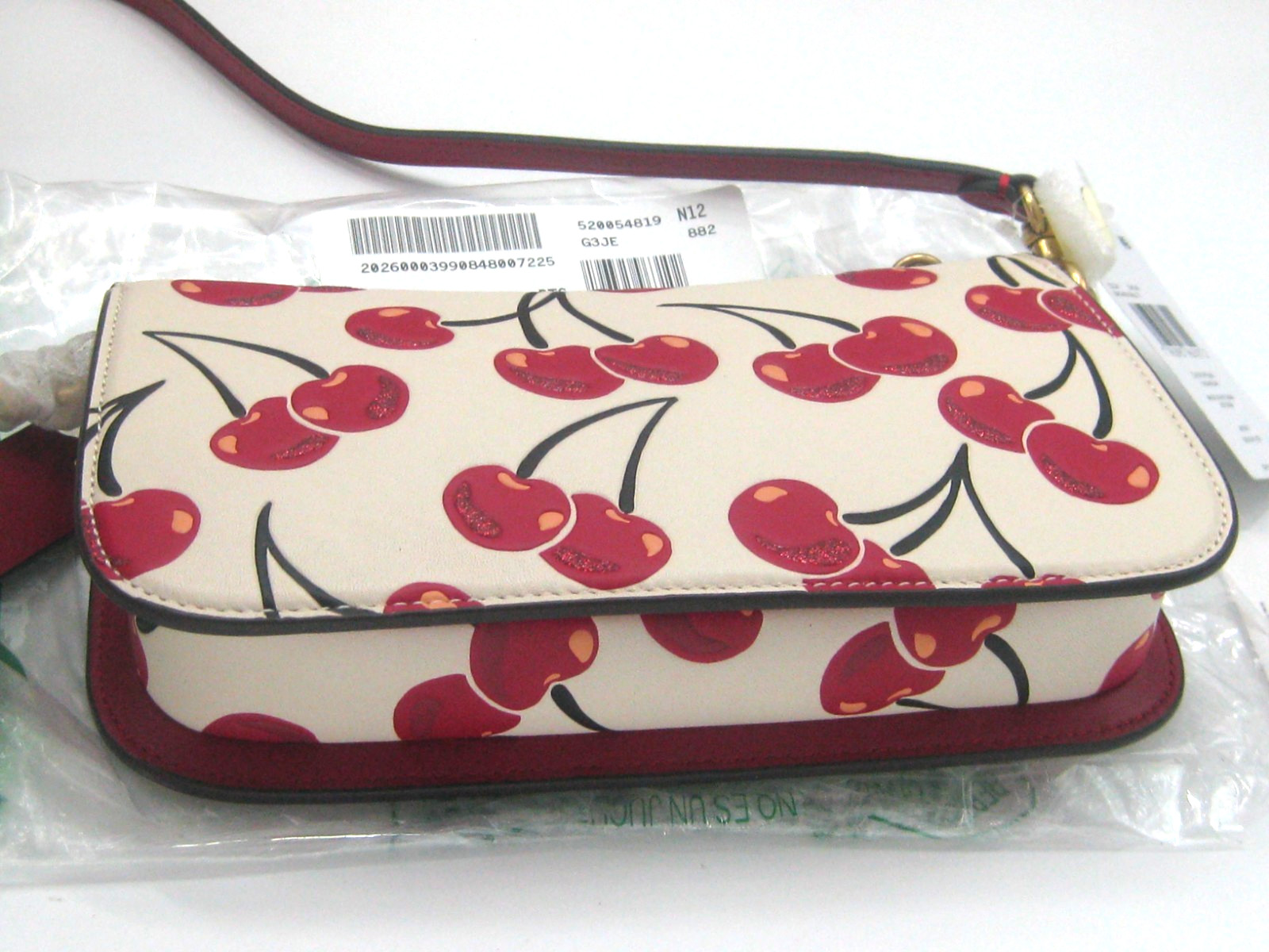 Coach Penn Cherry Print Leather Shoulder Bag in Chalk Multi CCC47 NWT $250