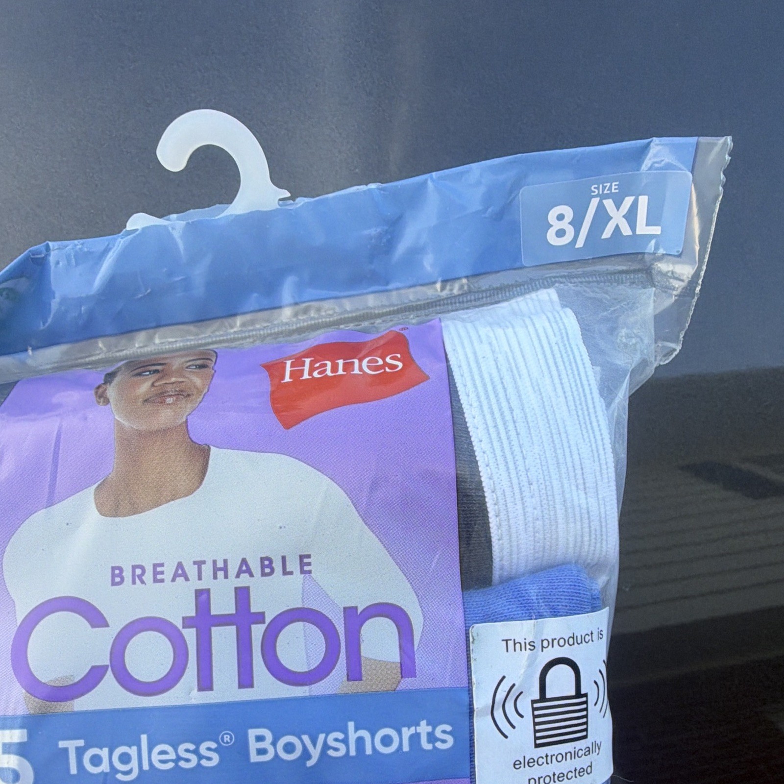 Hanes Breathable Cotton Tagless Boyshort Panties 5 Pack 8/XL Multicolor