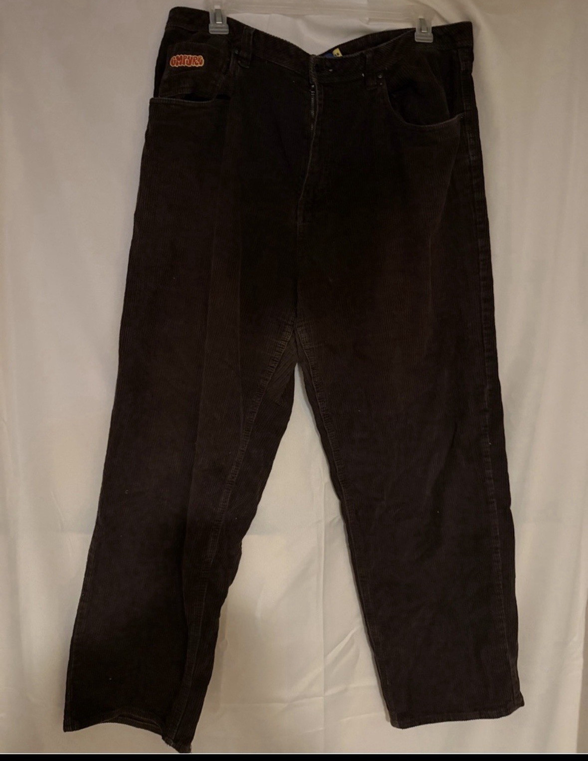 Empyre Men’s Brown Corduroy Pants Straight Leg Flat Front 5-Pocket 38W