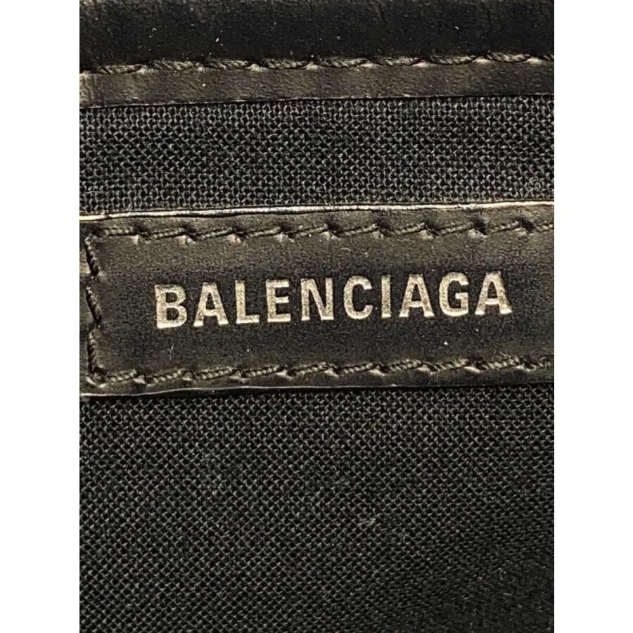 Balenciaga White Canvas Handbag Black Strap 11.6in 339933 Auth