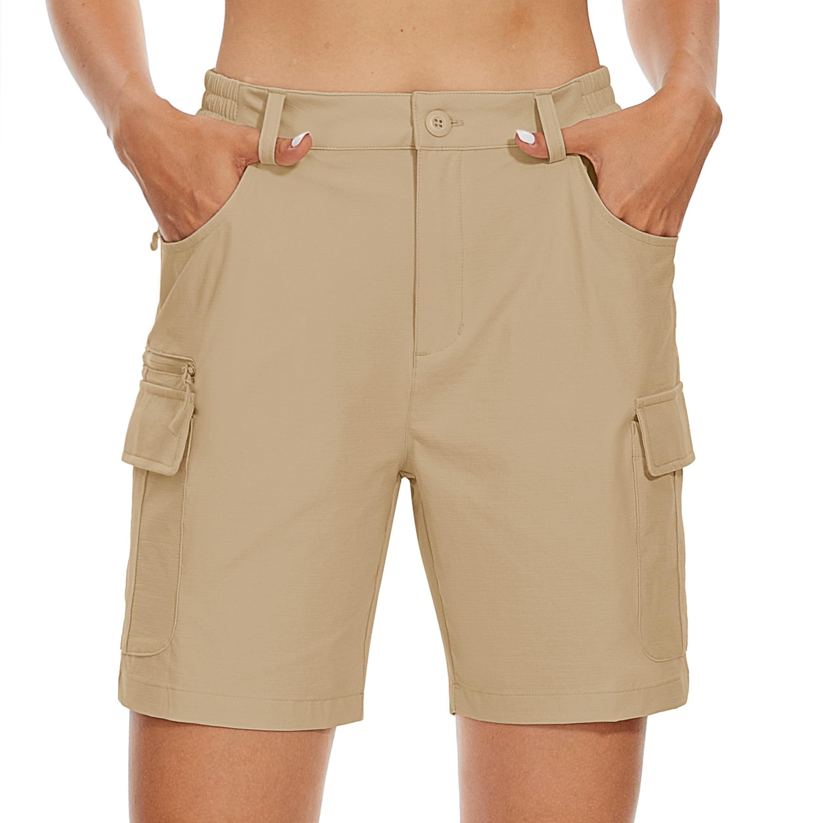 Womens 7″ Hiking Shorts 6 Pocket Lightweight Golf Quick Dry Outdoor Casual Short