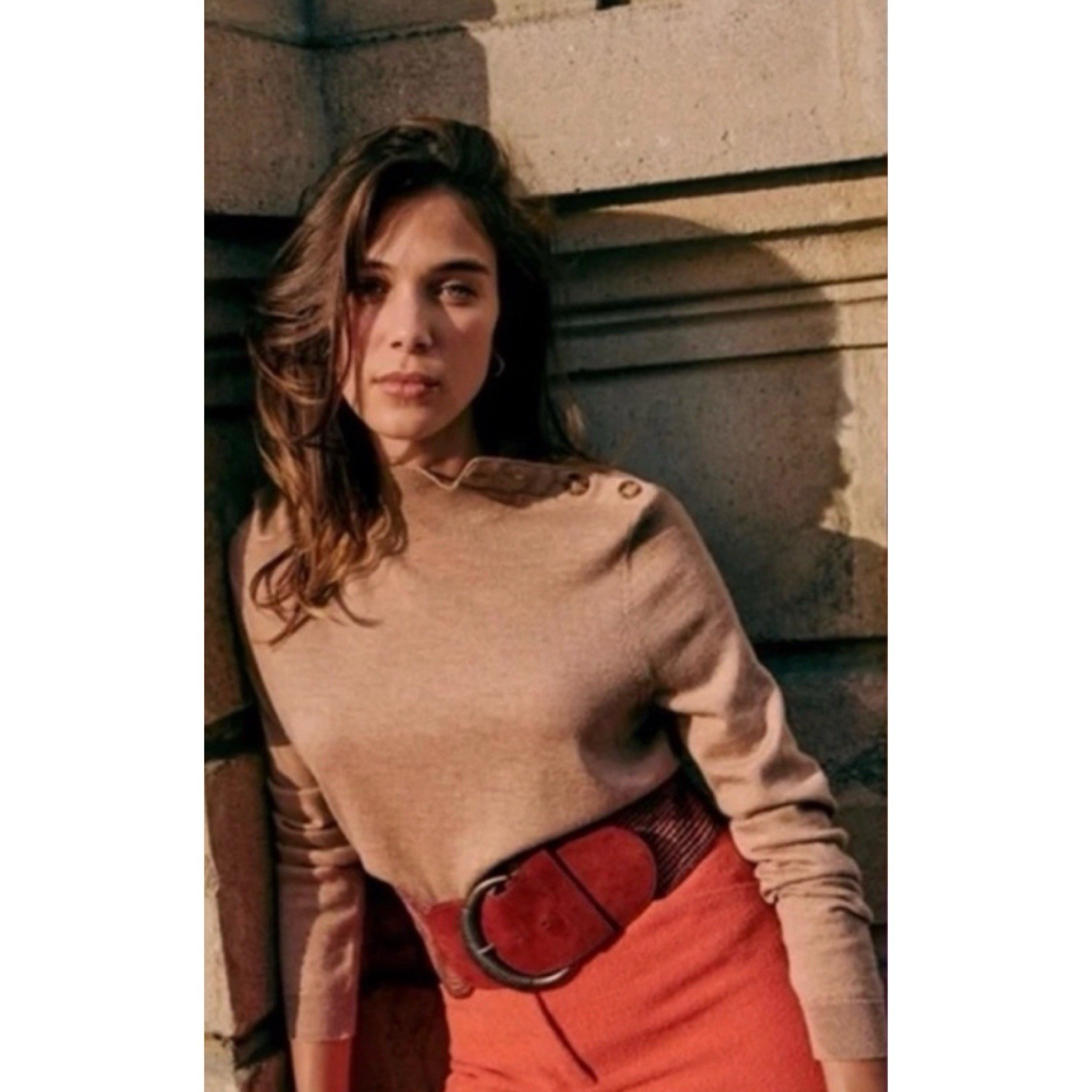 Sézane Jacob Brown Merino Wool Sweater Jumper