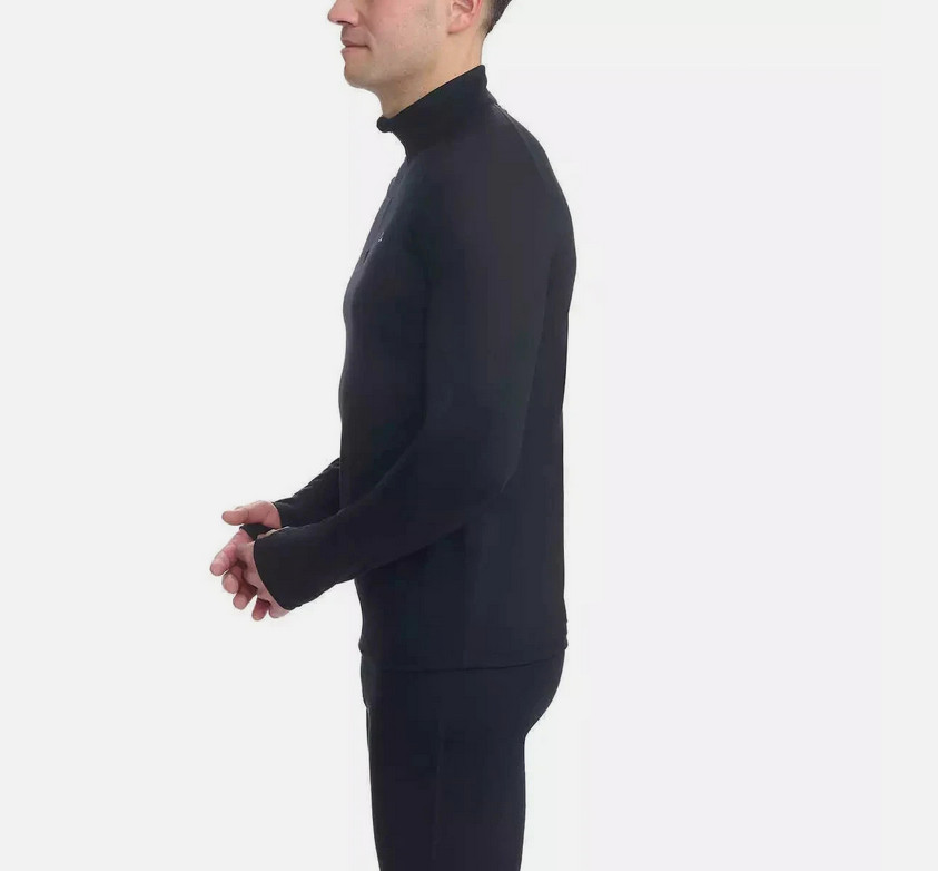 Paradox Mens Medium 1/4 Zip Merino Wool Blend Base Layer Top – Black