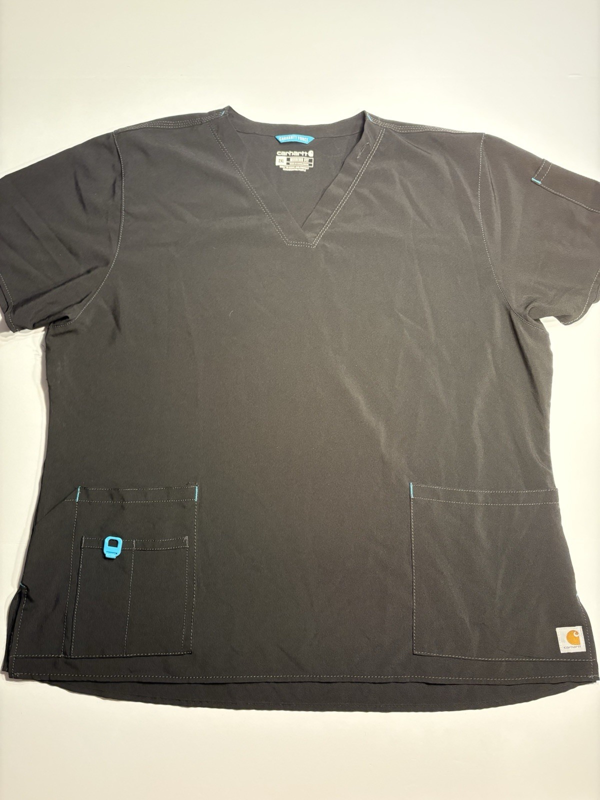 Carhartt Force Black Scrub Shirt Modern Fit Size 2XL – Nurse Medical Vet Tech