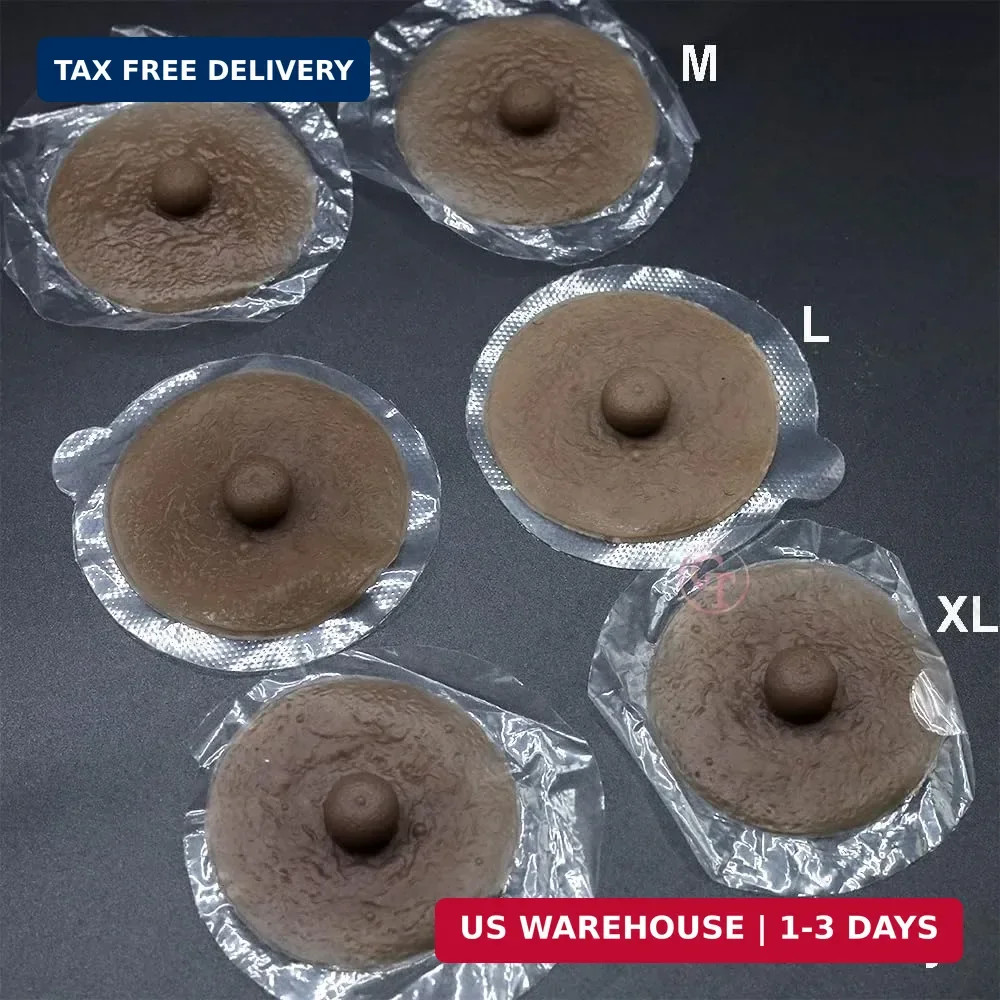 1 Pair Diameter 6cm Reusable Attachable Self Adhesive Silicone Nipple Realistic