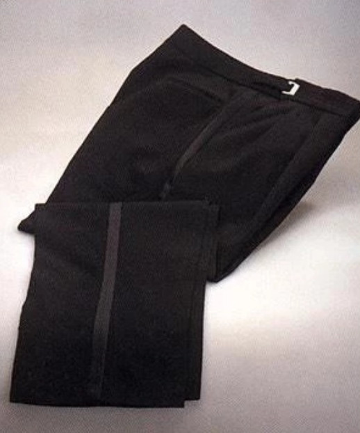 Men’s Black Tuxedo Pants Trousers Wool Adj. waist Prom 27 28 29 , 30 31 32