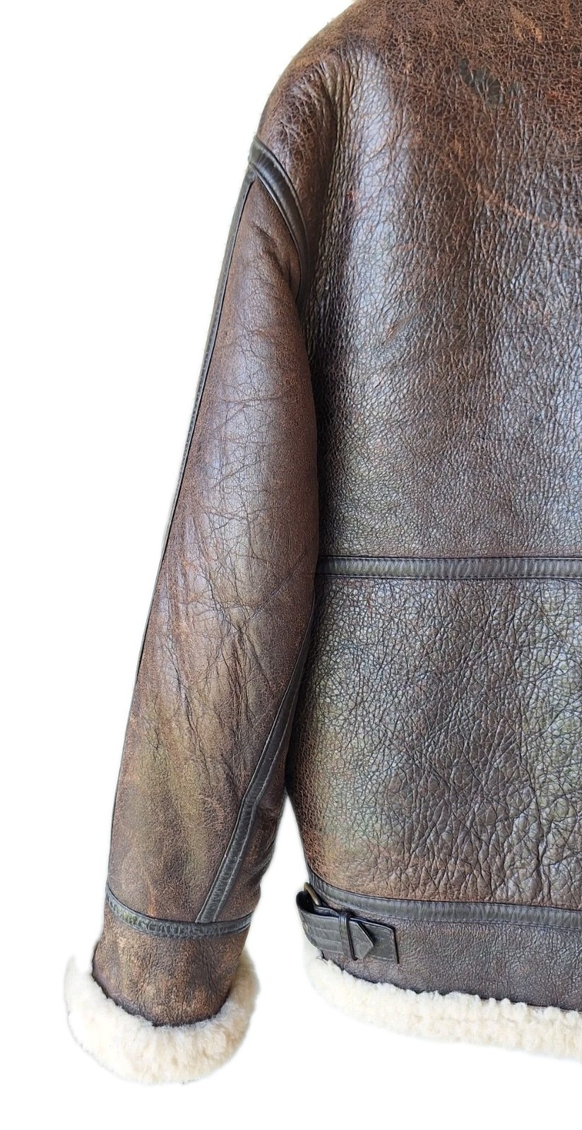 AVIREX Type B-3 Leather Flight Mouton Bomber Jacket brown size M 80’s Korea