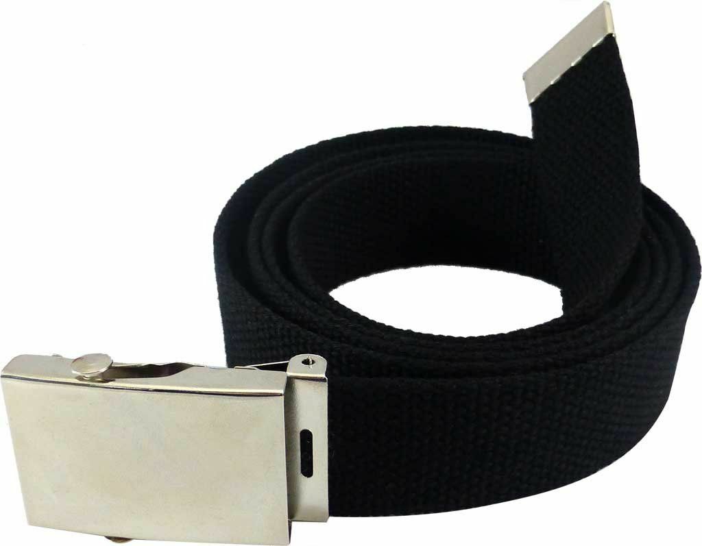 1.25″ WIDE HEAVY DUTY BLACK CANVAS ADJUSTABLE ONE SIZE MILITARY STYLE BELT