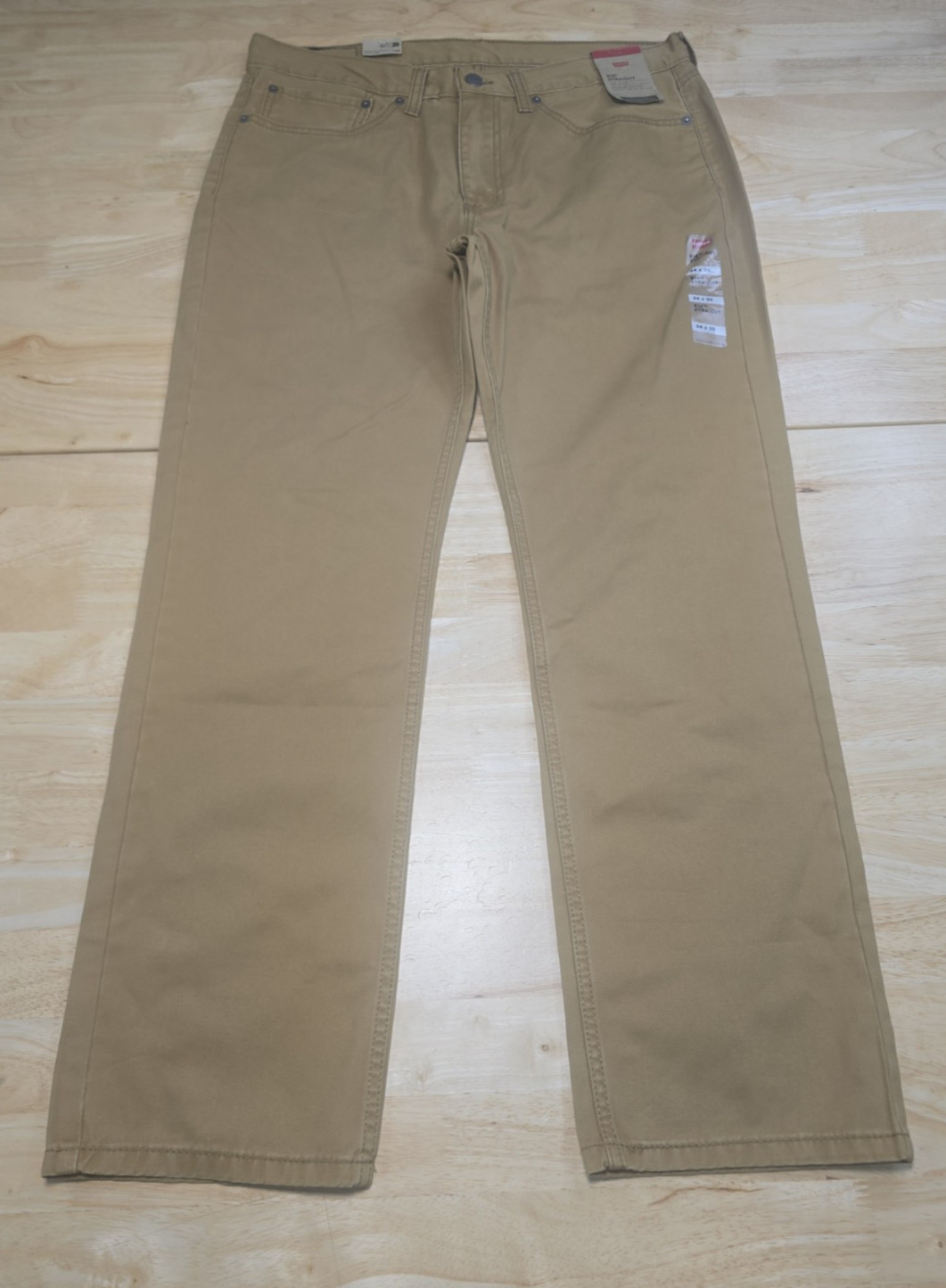 NWT MEN’S LEVI JEANS PANTS 514 34 X 30 Straight Below Waist Tan Brown