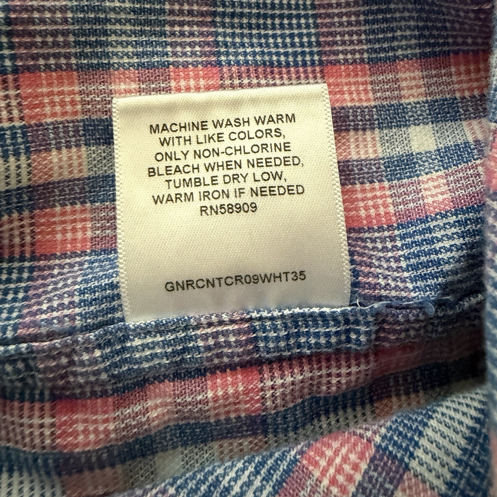 Cremieux Classics XL Long Sleeve Button Up Plaid Cotton Shirt Blue Pink White