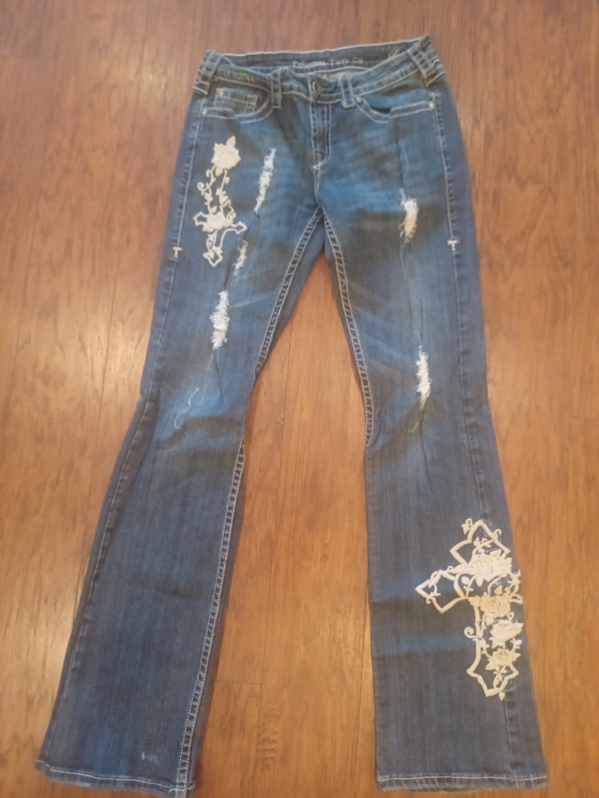 🤍🌹✝️🤍COWGIRL TUFF ROSES & TRUTH BOOTCUT JEANS 28×36