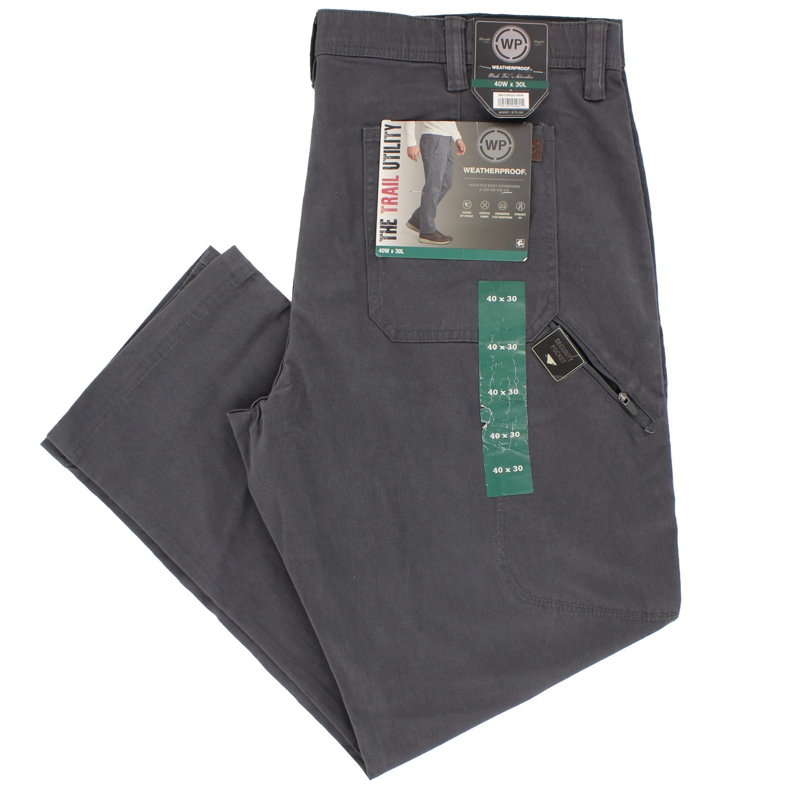 Weatherproof Men’s Trail Utility Pants Stretch Fabric Straight Fit W3F408SC