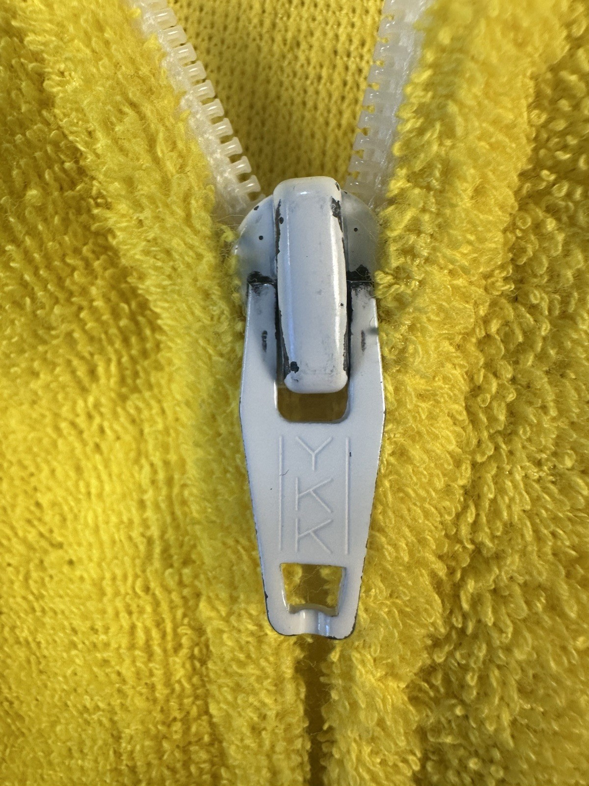 vintage 80’s JC PENNY california YELLOW TERRY CLOTH BEACH COVERUP large HOOD