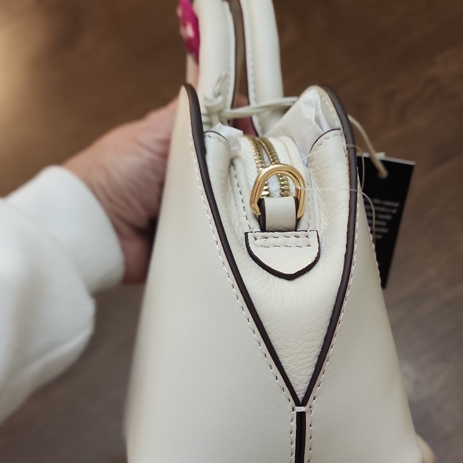 Radley London Valentines Hearts Small Zip Top Grab Satchel White Red Strap