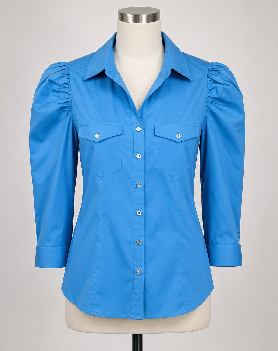 7th Avenue Design Studio NY&Co Women’s Button-Up Blouse Puff 3/4 Sleeve M
