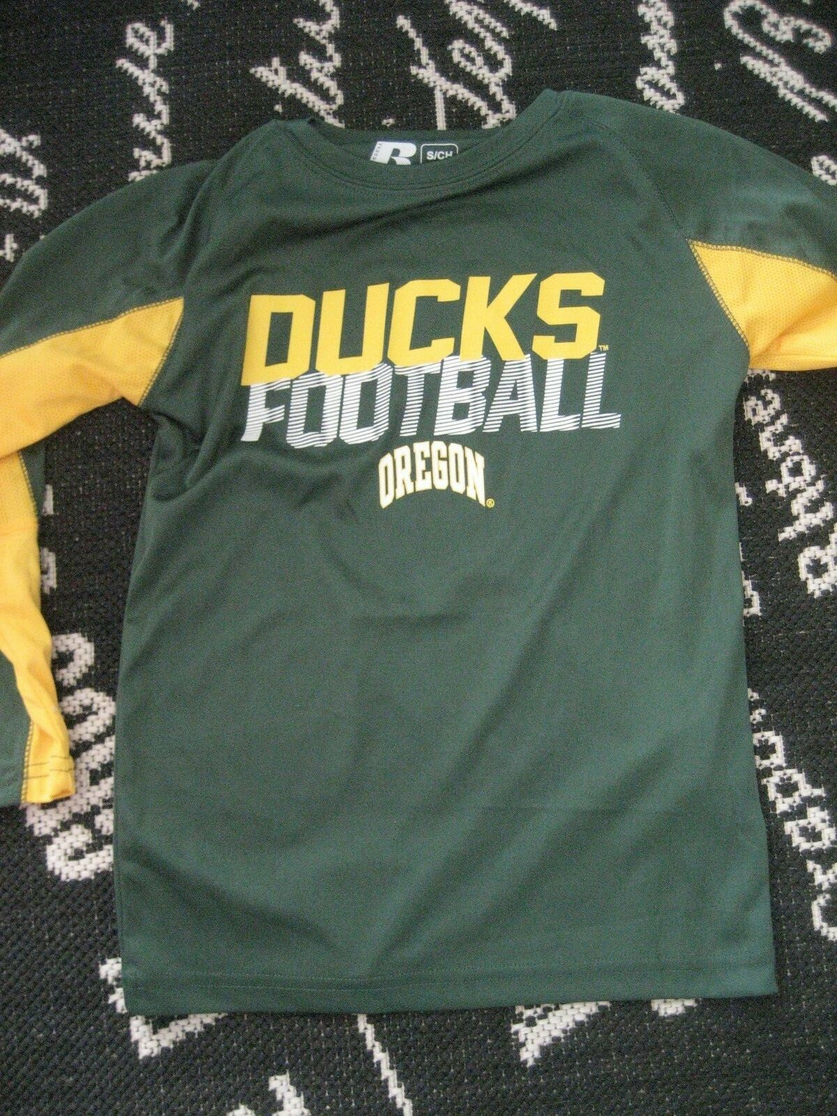 Youth S 6-7 Green RUSSELL Performance U of O DUCKS Team TEE T SHIRT Football Boy