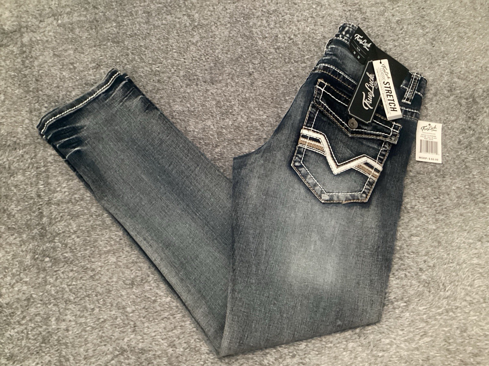 True Luck Straight Slim Fit Comfort Stretch Jeans Size Men’s Size 30×32 NEW