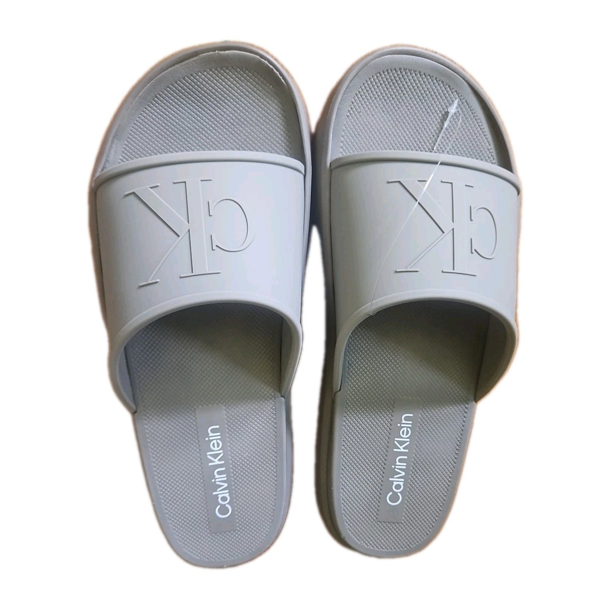 Calvin Klein Men’s CMMILORN-M Slip-On Slide Sandals Medium Naturall SZ 11 New