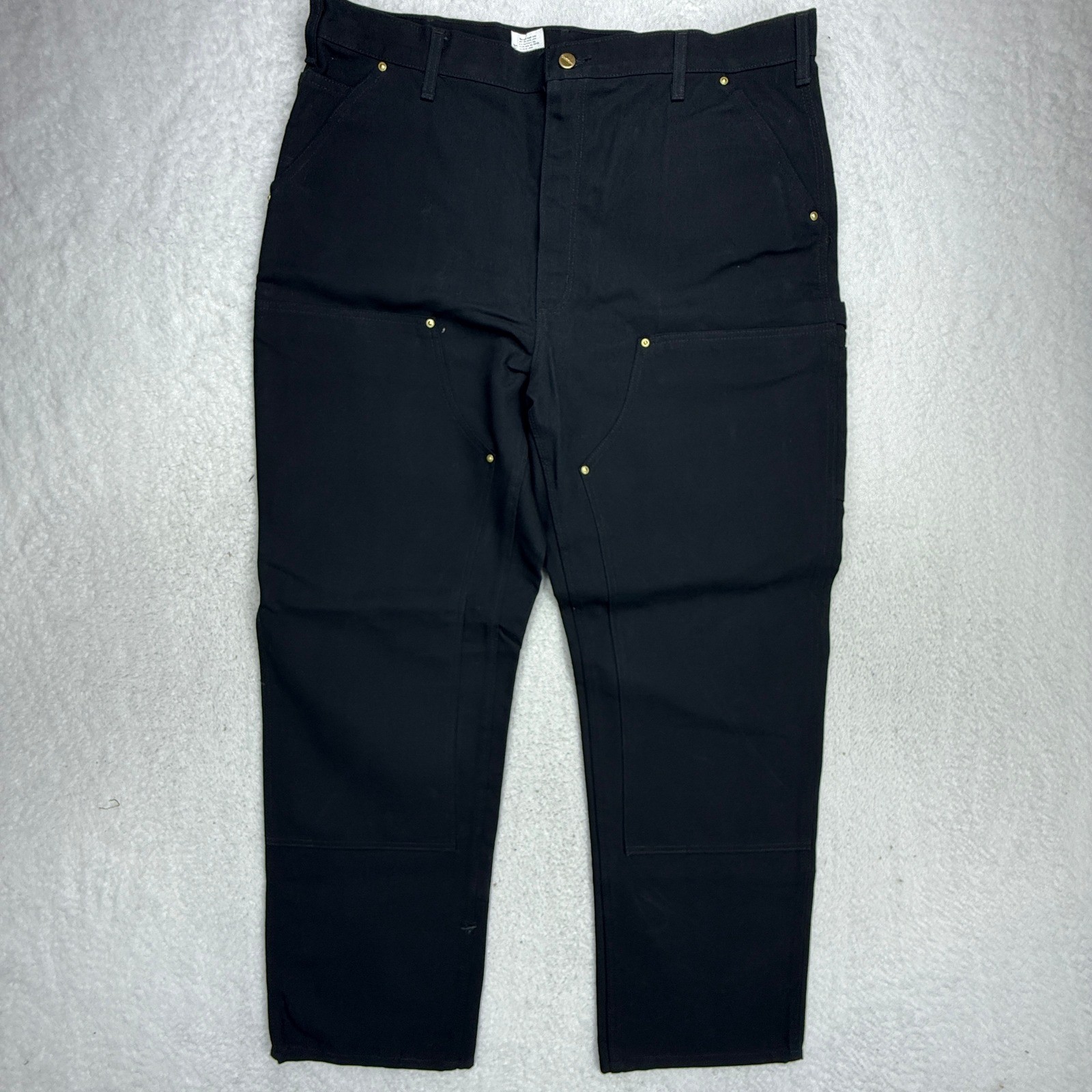 Carhartt B01 BLK Double Front Work Dungaree Pants Black 40×32 USA NWT Altered